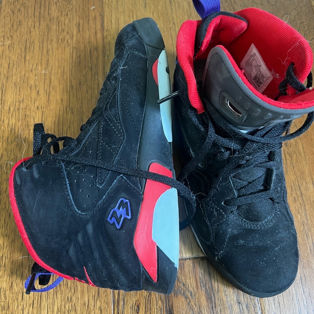 Kids Black and Red High-Top Sneakers